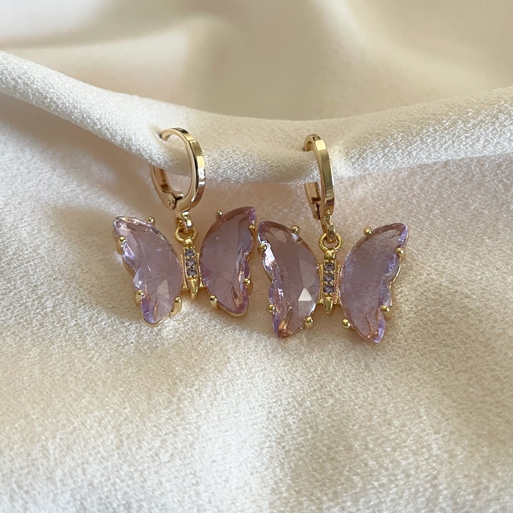 Lavender Butterfly Earrings